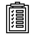 Technical check list icon, outline style