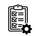 Technical check list vector icon. Checklist clipboard illustration sign. specification symbol.