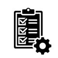 Technical check list vector icon. Checklist clipboard illustration sign. specification symbol.