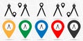 Technical compass icon in location set. Simple glyph, flat illustration element of education theme icons Royalty Free Stock Photo