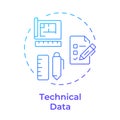 Technical data blue gradient concept icon