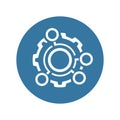 Technical Data Icon. Gear and Option Dots. Engineering Symbol.