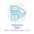 Technical data soft blue concept icon