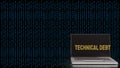 The Technical debt on notebook for Business concept 3d rendering Royalty Free Stock Photo