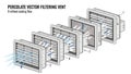 A technical diagram of a percolate vector filtering vent with refined cooling flow Royalty Free Stock Photo