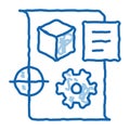 technical dispatch doodle icon hand drawn illustration