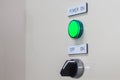 Technical display on control panel with electrical equipment devices cabinet,light Royalty Free Stock Photo