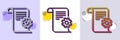 Technical documentation line icon. Instruction sign. Halftone dotted pattern. Vector
