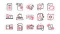 Technical documentation line icons. Instruction, Plan and Manual. Linear icon set. Vector