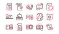 Technical documentation line icons. Instruction, Plan and Manual. Linear icon set. Vector