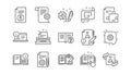 Technical documentation line icons. Instruction, Plan and Manual. Linear icon set. Vector Royalty Free Stock Photo
