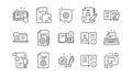 Technical documentation line icons. Instruction, Plan and Manual. Linear icon set. Vector Royalty Free Stock Photo