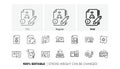 Technical documentation line icons. Instruction, Plan and Manual. Linear icon set. Line icons. Vector