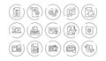 Technical documentation line icons. Instruction, Plan and Manual. Linear icon set. Vector Royalty Free Stock Photo