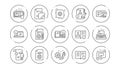 Technical documentation line icons. Instruction, Plan and Manual. Linear icon set. Vector Royalty Free Stock Photo