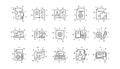 Technical documentation line icons. Instruction, Plan and Manual. Linear icon set. Vector Royalty Free Stock Photo