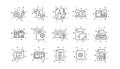 Technical documentation line icons. Instruction, Plan and Manual. Linear icon set. Vector Royalty Free Stock Photo