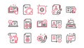 Technical documentation line icons. Instruction, Plan and Manual. Linear icon set. Vector Royalty Free Stock Photo