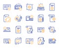 Technical Documentation line icons. Set of Instruction, Plan and Manual. Vector Royalty Free Stock Photo