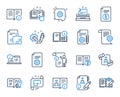 Technical Documentation line icons. Set of Instruction, Plan and Manual. Vector Royalty Free Stock Photo