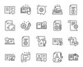 Technical Documentation line icons. Set of Instruction, Plan and Manual. Vector