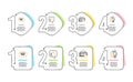 Technical documentation, Quickstart guide and Like icons set. Employee sign. Manual, Helpful tricks, Thumbs up. Vector