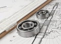 technical drawing with bearing Royalty Free Stock Photo