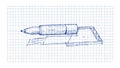 Technical Drawing Blue Pen Illustration, vector design Generative AI Royalty Free Stock Photo