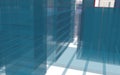Blue transparent and architectural city in perspective Royalty Free Stock Photo