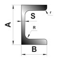 Technical drawing rolled metal. Steel channel profile. Image for web site. Illustration.