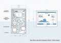 A technical drawing shows an electricity smart meter and home energy management interface. The Royalty Free Stock Photo
