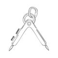 Technical Drawing Tool Line Art: Engineering Compass for Drafting, Architecture, and Geometric Measurement Royalty Free Stock Photo