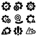 Technical error set icon. Program settings issue. Device configuration problem. Glyph Royalty Free Stock Photo