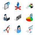 Technical expert icons set, isometric style