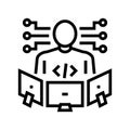 technical expert line icon vector illustration