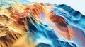 Technical GIS map of a rugged desert terrain with LiDAR data rendering elevation dunes and natural landforms.