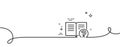 Technical help line icon. Instruction sign. Continuous line with curl. Vector Royalty Free Stock Photo