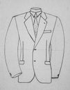 Sketch of the front of a regular jacket