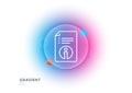 Technical information line icon. Instruction sign. Gradient blur button. Vector