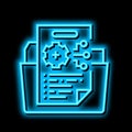 technical information neon glow icon illustration