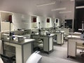 Technical laboratory with tables workplaces