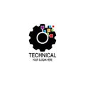 Technical logo design vector template