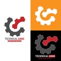 Technical logo. Vector illustration for a logo, sticker, or emblem