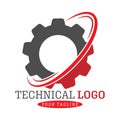 Technical logo. Vector illustration for a logo, sticker, or emblem