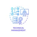 Technical management blue gradient concept icon