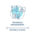 Technical management turquoise concept icon