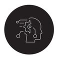 Technical mind black vector concept icon. Technical mind flat illustration, sign Royalty Free Stock Photo