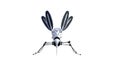 Technical mosquito robots, artificial intelligence created in different perspectives with 15 degrees each.