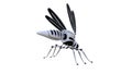Technical mosquito robots, artificial intelligence created in different perspectives with 15 degrees each.