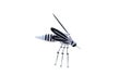 Technical mosquito robots, artificial intelligence created in different perspectives with 15 degrees each.